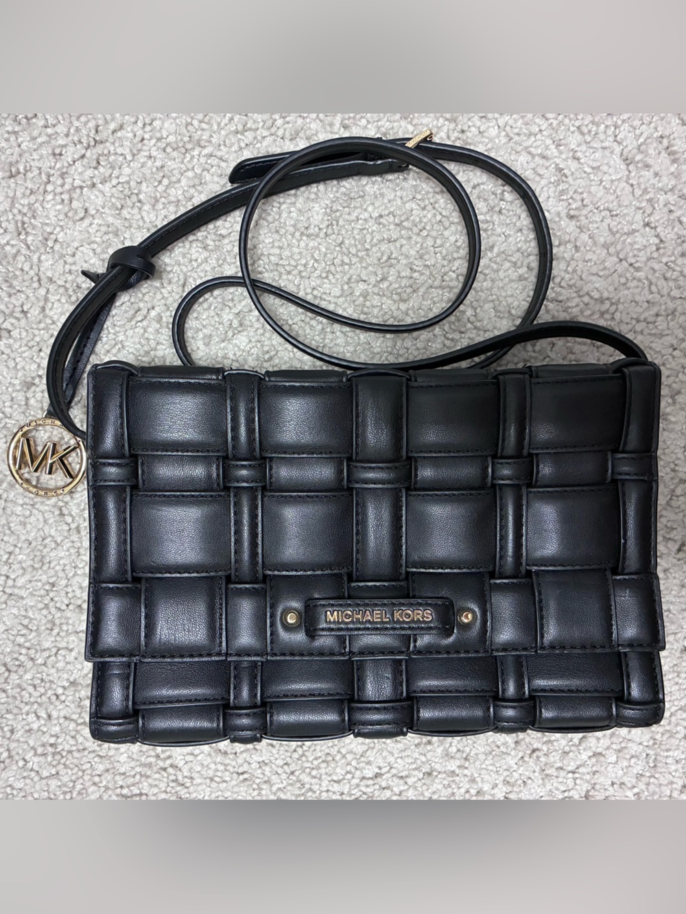 Michael Kors Ivy Large Woven Clutch Crossbody Bag